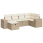 Preview: 6-tlg. Garten-Sofagarnitur mit Kissen Beige Poly Rattan