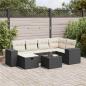 Preview: ARDEBO.de - 7-tlg. Garten-Sofagarnitur mit Kissen Schwarz Poly Rattan