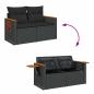 Preview: 5-tlg. Garten-Sofagarnitur mit Kissen Schwarz Poly Rattan