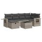 Preview: 7-tlg. Garten-Sofagarnitur mit Kissen Hellgrau Poly Rattan
