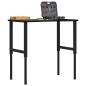 Preview: ARDEBO.de - Werkbank Dunkelbraun 100x60x(71,5-98) cm Massivholz Eiche