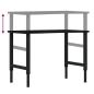 Preview: Werkbank Dunkelbraun 100x60x(71,5-98) cm Massivholz Eiche