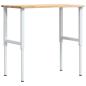 Preview: Werkbank 100x60x(71,5-98) cm Massivholz Eiche