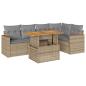 Preview: 5-tlg. Garten-Sofagarnitur mit Kissen Beige Poly Rattan Akazie