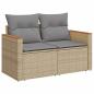 Preview: 5-tlg. Garten-Sofagarnitur mit Kissen Beige Poly Rattan Akazie