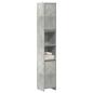 Preview: ARDEBO.de - Badezimmerschrank Betongrau 30x30x183,5 cm Holzwerkstoff