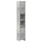 Preview: Badezimmerschrank Betongrau 30x30x183,5 cm Holzwerkstoff