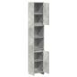 Preview: Badezimmerschrank Betongrau 30x30x183,5 cm Holzwerkstoff