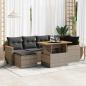 Preview: ARDEBO.de - 7-tlg. Garten-Sofagarnitur mit Kissen Grau Poly Rattan Akazie