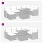Preview: 8-tlg. Garten-Sofagarnitur mit Kissen Grau Poly Rattan Akazie