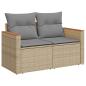 Preview: 9-tlg. Garten-Sofagarnitur mit Kissen Beige Poly Rattan Akazie