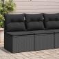 Preview: ARDEBO.de - 4-tlg. Garten-Sofagarnitur mit Kissen Schwarz Poly Rattan
