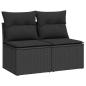 Preview: 4-tlg. Garten-Sofagarnitur mit Kissen Schwarz Poly Rattan