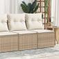 Preview: ARDEBO.de - 4-tlg. Garten-Sofagarnitur mit Kissen Beige Poly Rattan Akazie