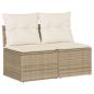 Preview: 4-tlg. Garten-Sofagarnitur mit Kissen Beige Poly Rattan Akazie