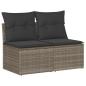 Preview: 4-tlg. Garten-Sofagarnitur mit Kissen Grau Poly Rattan Akazie
