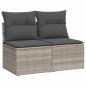 Preview: 4-tlg. Garten-Sofagarnitur mit Kissen Hellgrau Poly Rattan