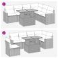 Preview: 7-tlg. Garten-Sofagarnitur mit Kissen Beige Poly Rattan Akazie