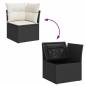 Preview: 5tlg. Garten-Sofagarnitur mit Kissen Schwarz Poly Rattan Akazie