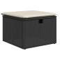 Preview: 5tlg. Garten-Sofagarnitur mit Kissen Schwarz Poly Rattan Akazie
