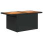 Preview: 5tlg. Garten-Sofagarnitur mit Kissen Schwarz Poly Rattan Akazie