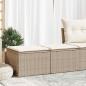 Preview: ARDEBO.de - 2-tlg. Garten-Sofagarnitur mit Kissen Beige Poly Rattan Akazie