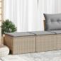 Preview: ARDEBO.de - 2-tlg. Garten-Sofagarnitur mit Kissen Beige Poly Rattan Akazie