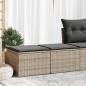 Preview: ARDEBO.de - 2-tlg. Garten-Sofagarnitur mit Kissen Grau Poly Rattan Akazie