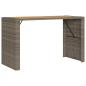 Preview: 7-tlg. Gartenbar-Set mit Kissen Grau Poly Rattan Akazie