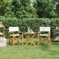 Preview: ARDEBO.de - Regiestühle 2 Stk. Klappbar Creme Massivholz Teak
