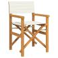 Preview: Regiestühle 2 Stk. Klappbar Creme Massivholz Teak