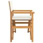 Preview: Regiestühle 2 Stk. Klappbar Creme Massivholz Teak