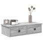 Preview: ARDEBO.de - Wandregal mit Schubladen Grau Sonoma 60x25x15 cm Holzwerkstoff