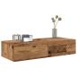 Preview: Wandregal mit Schubladen Altholz-Optik 80x33x17cm Holzwerkstoff