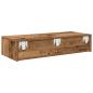 Preview: Wandregal mit Schubladen Altholz-Optik 80x33x17cm Holzwerkstoff