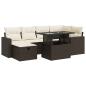 Preview: 7-tlg. Garten-Sofagarnitur mit Kissen Braun Poly Rattan