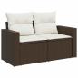 Preview: 7-tlg. Garten-Sofagarnitur mit Kissen Braun Poly Rattan