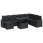 Preview: 9-tlg. Garten-Sofagarnitur mit Kissen Schwarz Poly Rattan