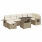 Preview: 8-tlg. Garten-Sofagarnitur mit Kissen Beige Poly Rattan