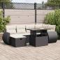 Preview: ARDEBO.de - 7-tlg. Garten-Sofagarnitur mit Kissen Schwarz Poly Rattan