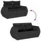 Preview: 8-tlg. Garten-Sofagarnitur mit Kissen Schwarz Poly Rattan