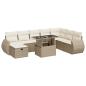 Preview: 9-tlg. Garten-Sofagarnitur mit Kissen Beige Poly Rattan