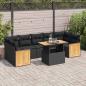 Preview: ARDEBO.de - 8-tlg. Garten-Sofagarnitur mit Kissen Schwarz Poly Rattan