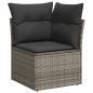 Preview: 8-tlg. Garten-Sofagarnitur mit Kissen Grau Poly Rattan