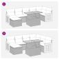 Preview: 7-tlg. Garten-Sofagarnitur mit Kissen Schwarz Poly Rattan