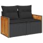 Preview: ARDEBO.de - 7-tlg. Garten-Sofagarnitur mit Kissen Schwarz Poly Rattan
