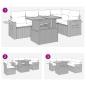 Preview: 5tlg. Garten-Sofagarnitur mit Kissen Schwarz Poly Rattan Akazie
