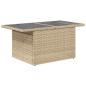 Preview: 7-tlg. Garten-Sofagarnitur mit Kissen Beige Poly Rattan Akazie