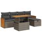 Preview: 6-tlg. Garten-Sofagarnitur mit Kissen Grau Poly Rattan