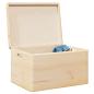 Preview: ARDEBO.de - Holzkiste mit Deckel und Griffen 40x30x23 cm Massivholz Kiefer